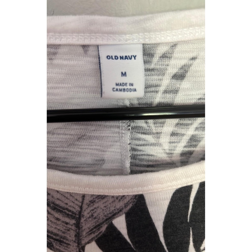 Old Navy Black and white palm pattern cotton dress Size Medium - Picture 4 of 4